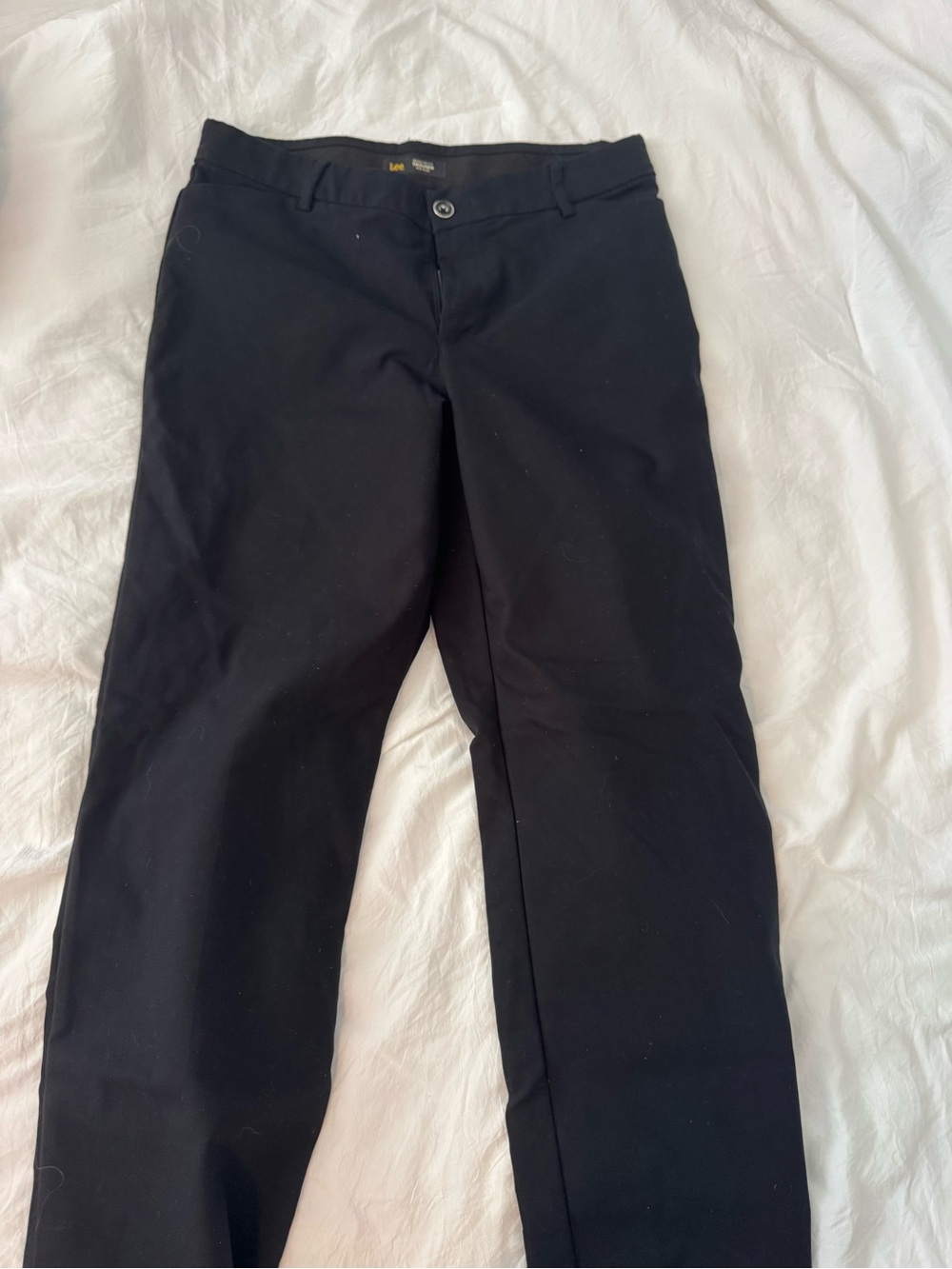 Lee Black Straight-Leg Slacks for Women